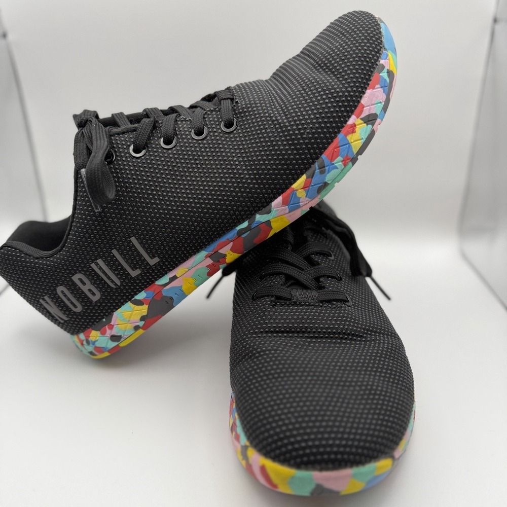 NOBULL Project Black Floral Trainer Shoes Men 9 Women 10.5 SuperFabric CrossFit